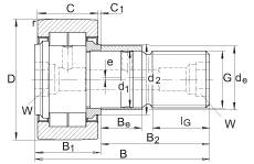 螺栓型滾輪 NUKRE72, 軸向引導,滿裝圓柱滾子,帶偏心擋圈,兩側迷宮密封 螺栓型滾輪 NUKRE72, 軸向引導,滿裝圓柱滾子,帶偏心擋圈,兩側迷宮密封