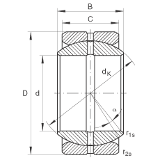 關節(jié)軸承 GE25-ZO, 根據(jù) DIN ISO 12 240-1 標準，英制尺寸，需維護