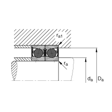 主軸軸承 HCB7200-C-2RSD-T-P4S, 調節，成對或單元安裝，接觸角 α = 15°，陶瓷球，兩側唇密封，非接觸，限制公差