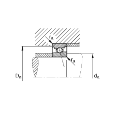 主軸軸承 HS7028-C-T-P4S, 調節(jié)，成對安裝，接觸角 α = 15°，限制公差
