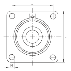 軸承座單元 PCCJ35, 帶四個(gè)螺栓孔的法蘭的軸承座單元，鑄鐵，雙列角接觸球軸承，P 型密封